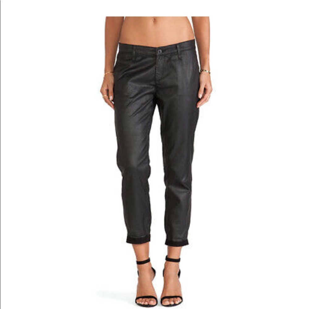 AG Adriano Goldschmied Black leatherette pants